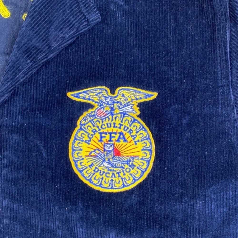 Vintage FFA Texas Rudder Corduroy Jacket Navy Blue Men's Size 36 Hunter McSmith